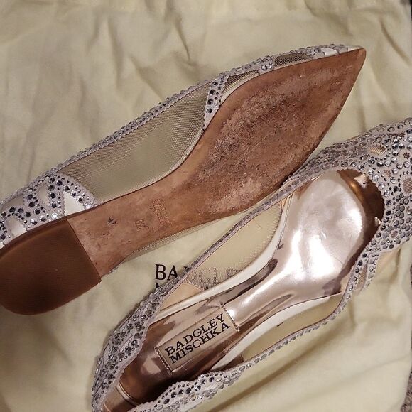 Badgley Mischka Gigi Crystal Embelished Flats - Picture 4 of 8